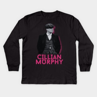 Cillian murphy\\original retro fan art Kids Long Sleeve T-Shirt